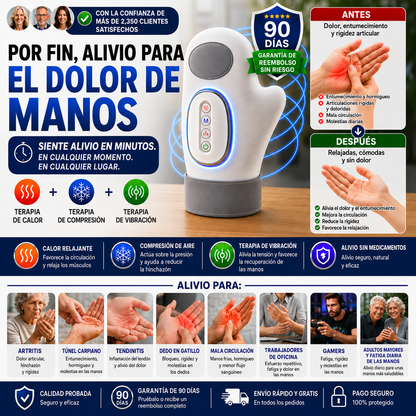 Masajeador Inteligente de Manos 3 en 1™ – Alivio para el entumecimiento, la rigidez y el dolor de manos